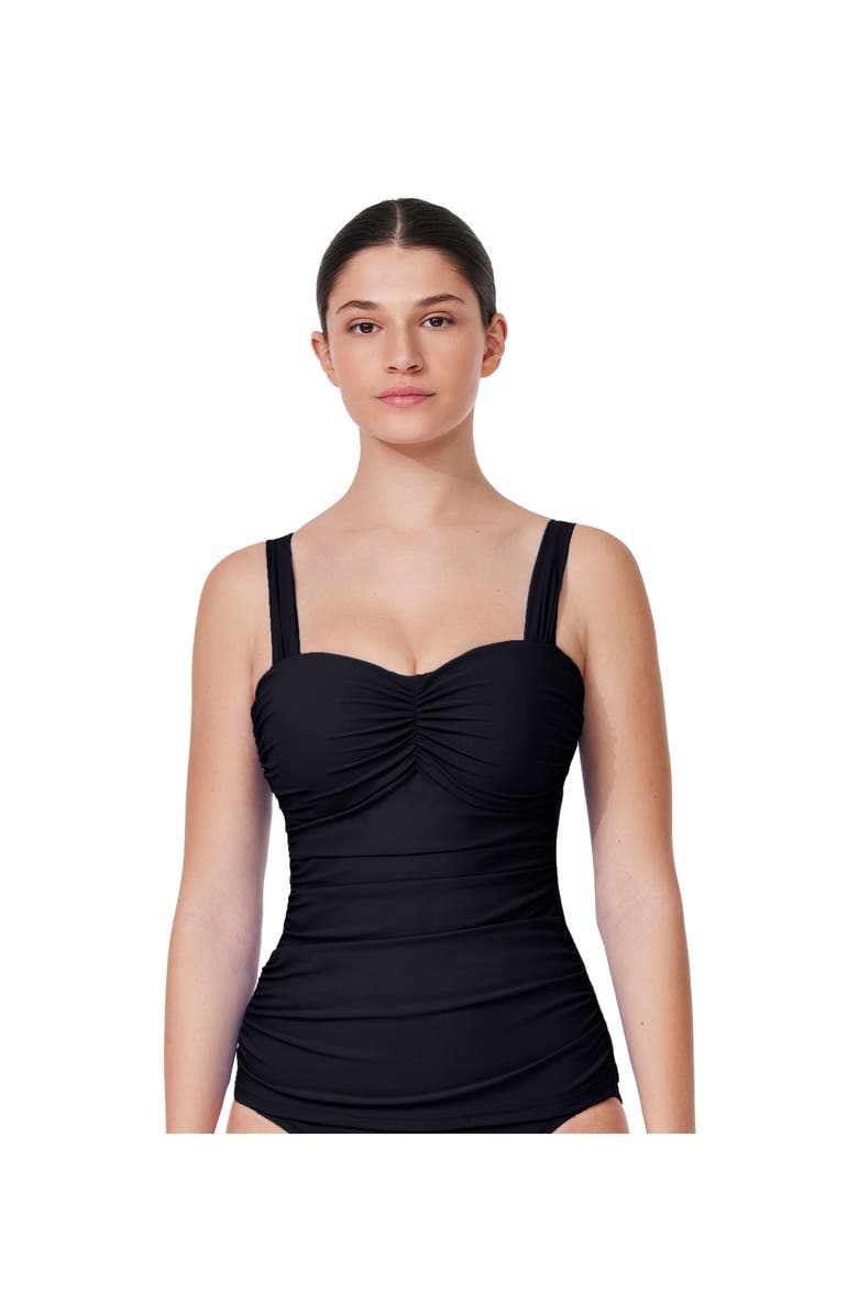 Profile by Gottex Tutti Frutti Underwire D-Cup Tankini Top, Main, color, Black