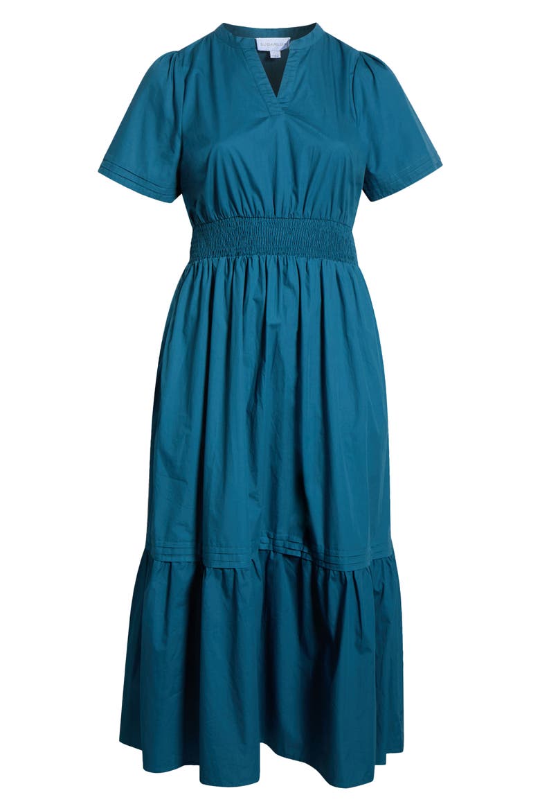 Belraj Cotton Poplin Maxi Dress, Alternate, color, TEAL