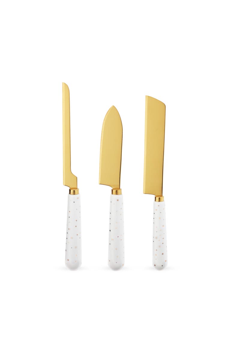 Starlight Cheese Knife Set of 3, Main, color, White