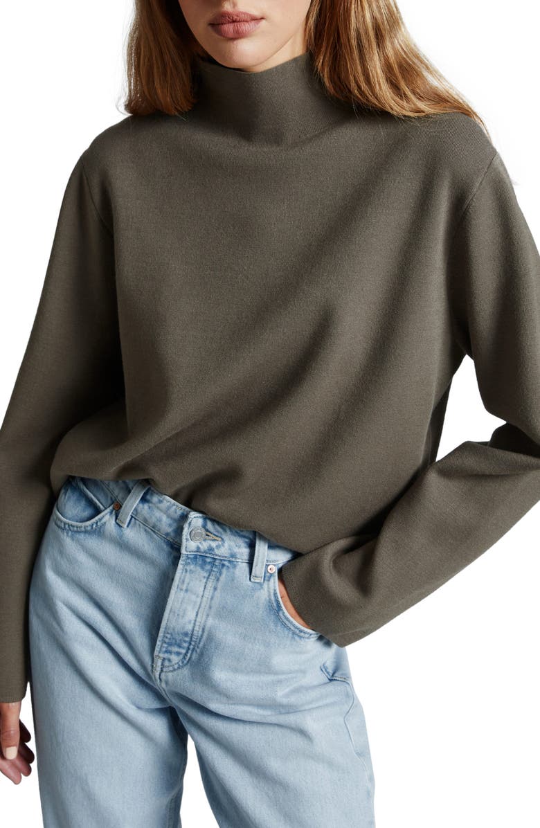 & Other Stories Boxy Crop Turtleneck Sweater, Main, color, 