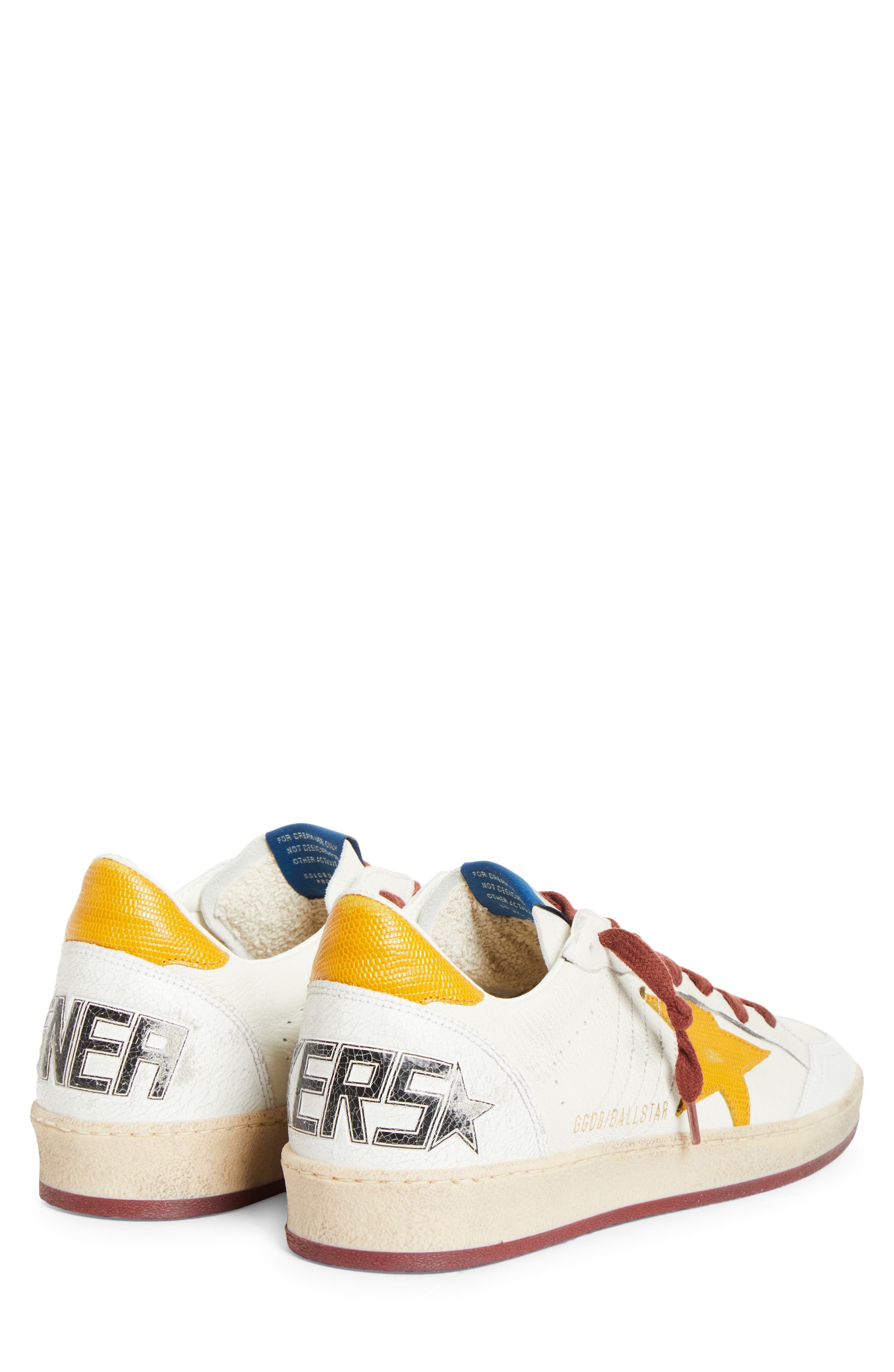 Golden Goose Ball Star Sneaker, Alternate, color, White/ Yellow