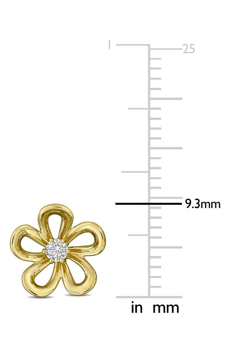Created Forever 14K Yellow Gold Lab Grown Diamond Flower Stud Earrings, Alternate, color, Gold/ White