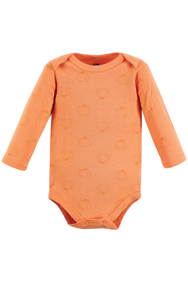 Cotton Long-Sleeve Bodysuit Three-Piece Set, Alternate, color, Pumpkin Truck