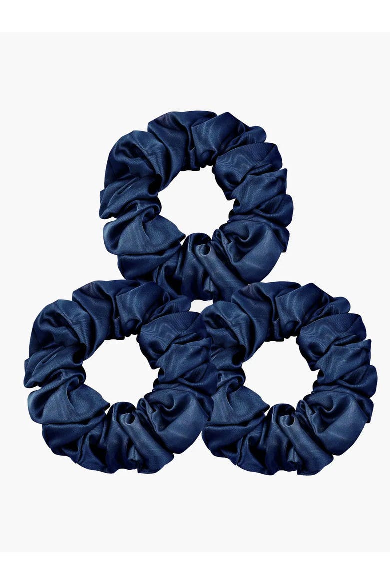 Pure Silk 3-Pack Large Scrunchies, Main, color, DarkBlue