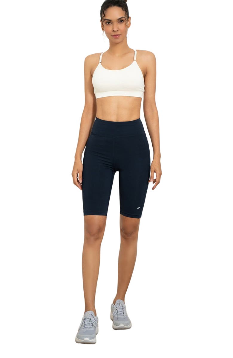 Rebody Active Utility Silkiflex Pocket Biker Shorts 8", Main, color, Cool Navy