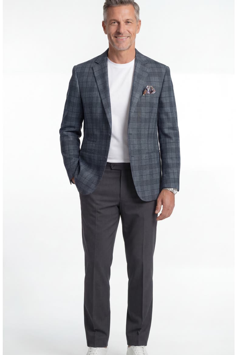 Plaid Two-Button Sport Coat, Alternate, color, NAVY