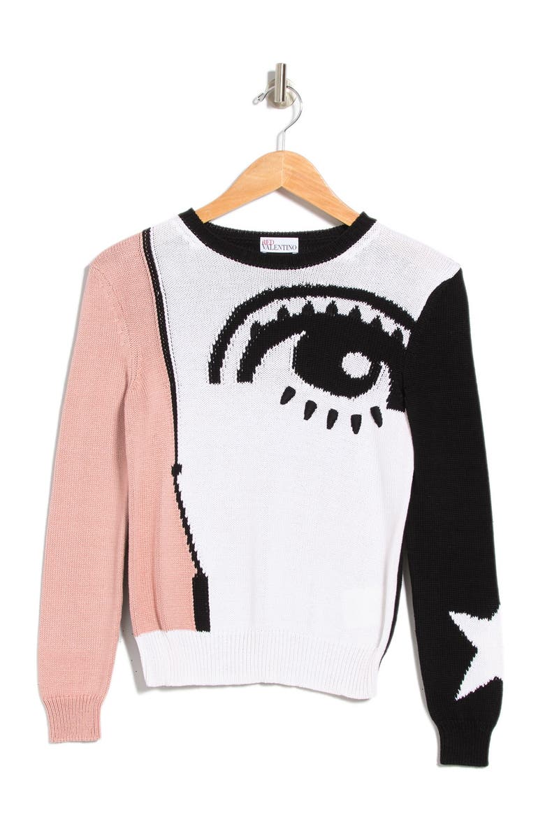 RED Valentino Maglia Abstract Print Sweater, Alternate, color, 