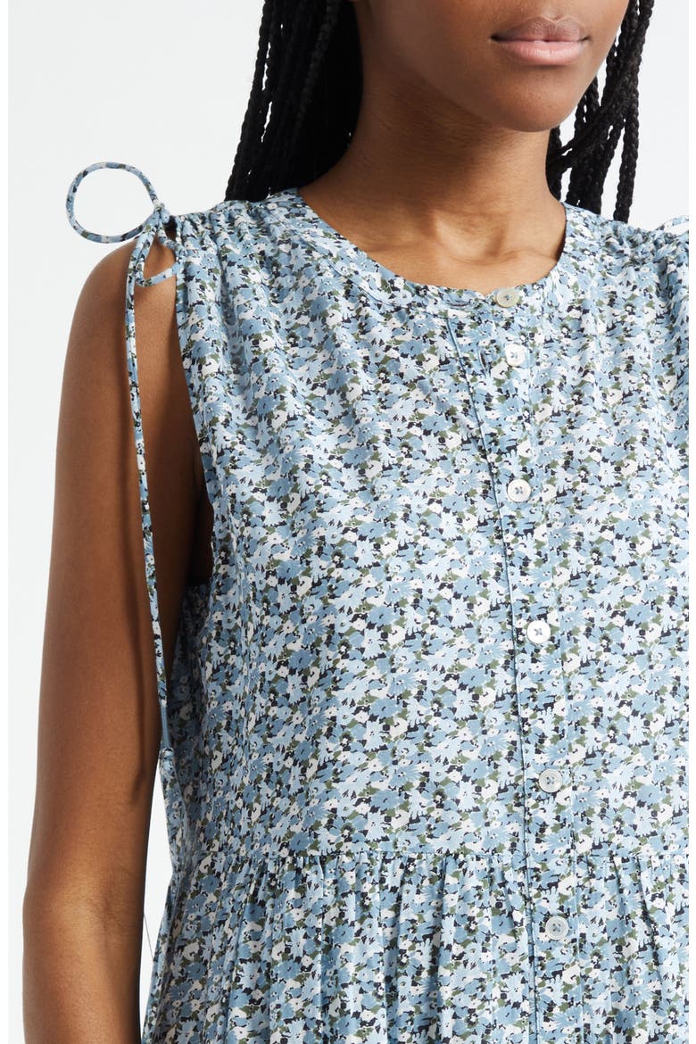 Yulianna Floral Cotton Blend Dress, Alternate, color, LAKE MIST MULTI