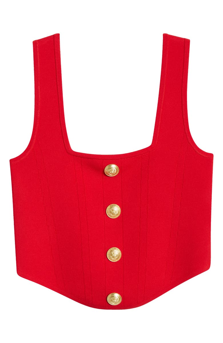 L'AGENCE Saga Square Neck Tank, Alternate, color, Scarlet Re