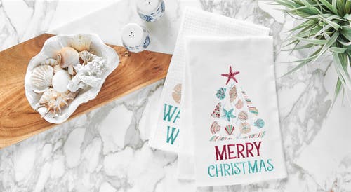 C & F Home C&f Home Merry Christmas Towel In Blue