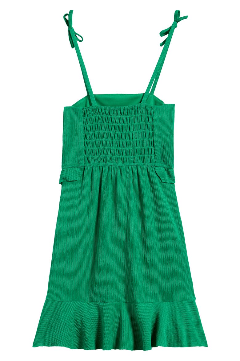 Kids' Ruffle Textured Knit Party Dress, Alternate, color, KELLY GREEN