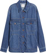 HIDDEN JEANS Oversize Cotton Blend Denim Shirt