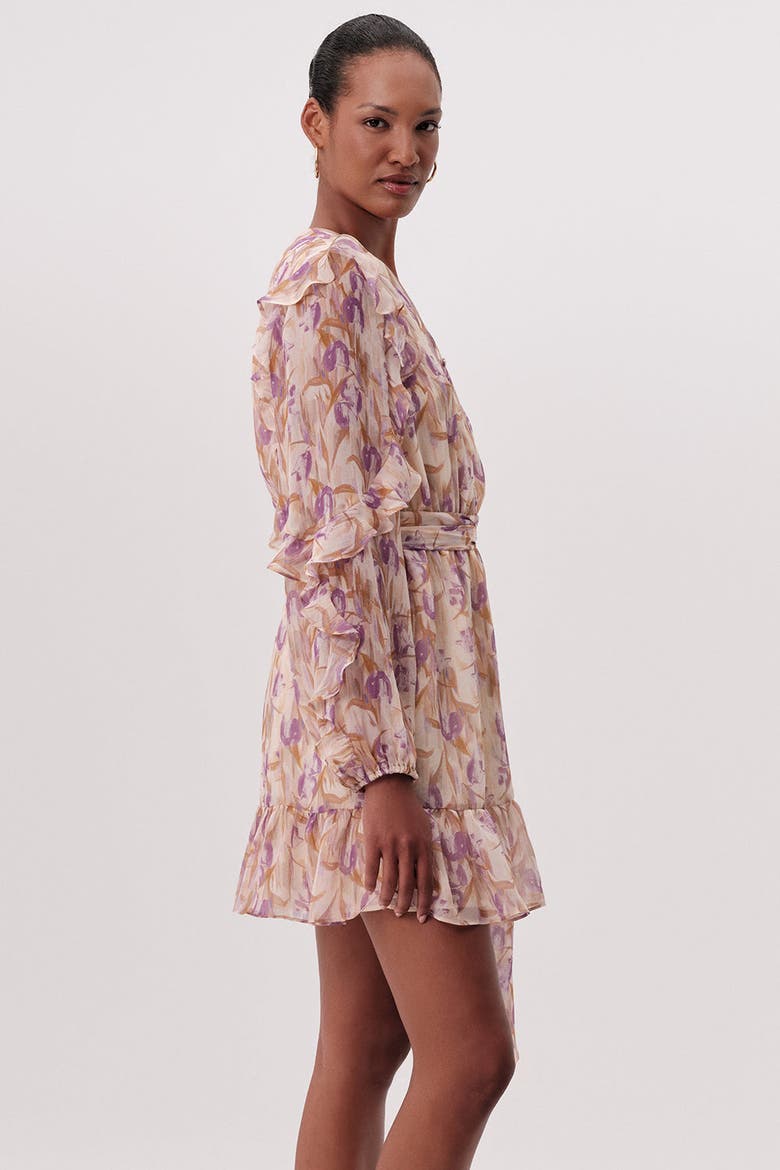 Katelin V Neck Belted Mini Dress, Alternate, color, Multi Color