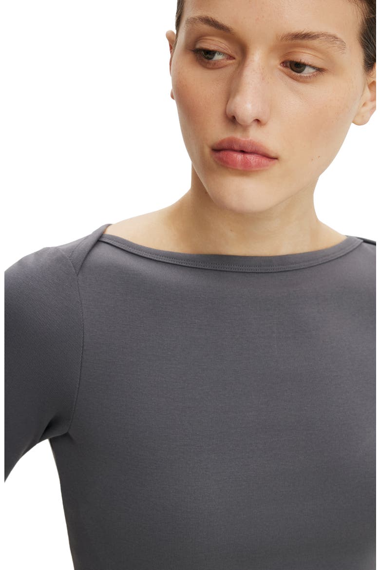Women's 90S Boatneck ¾ Sleeve, Alternate, color, Steel Onyx