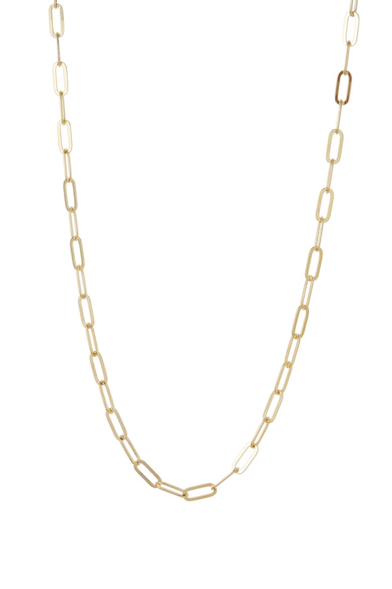 Paper Clip Chain Necklace, Main, color, GOLD