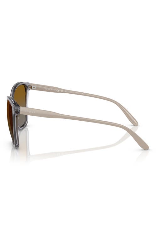Vogue 56mm Polarized Butterfly Sunglasses In Transparent Grey