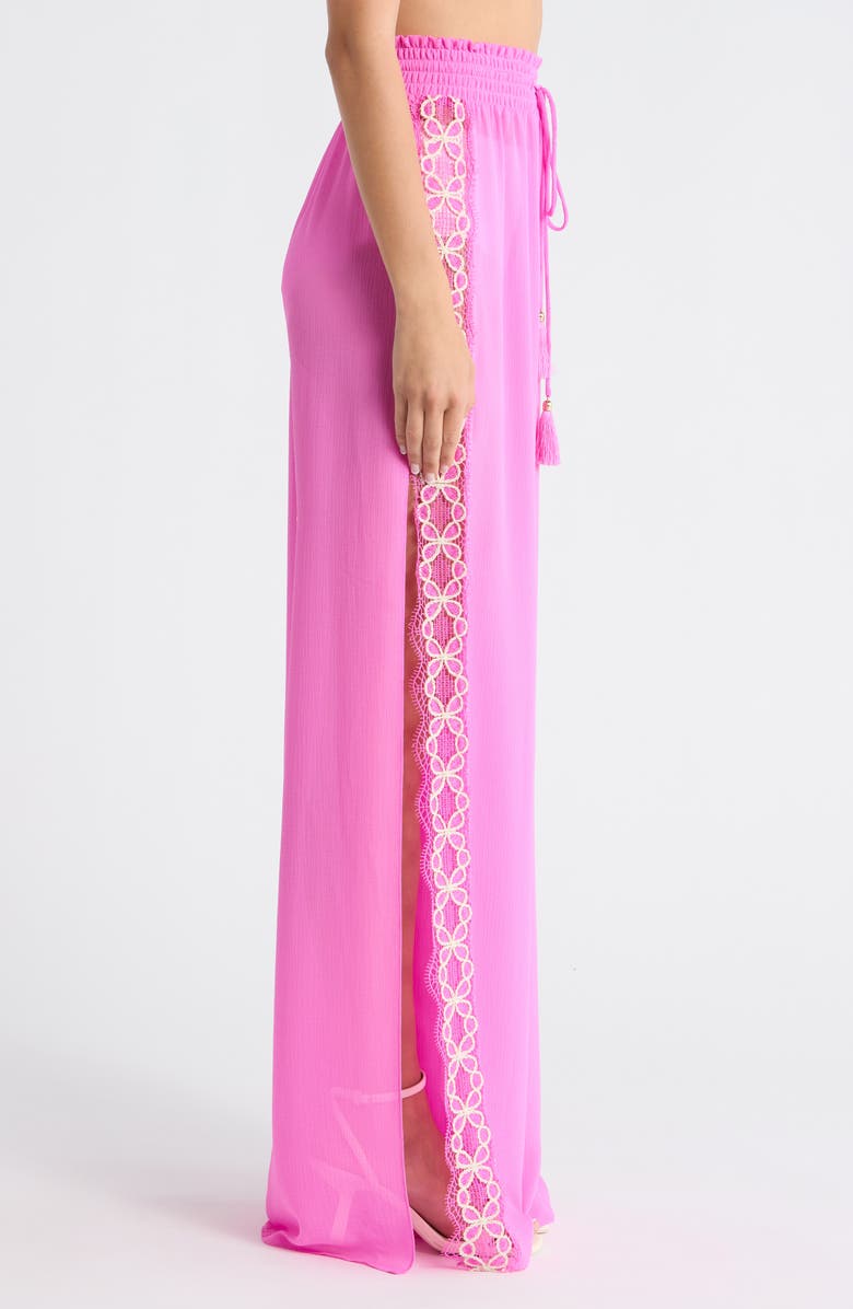 Ramy Brook Athena Embellished Wide Leg Pants, Alternate, color, Radiant Pink