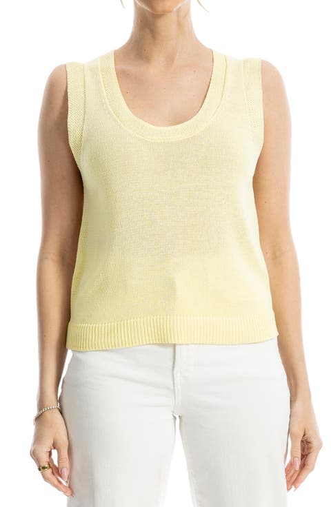 売れ筋商品|||ランズエンド カットソー トップス レディース Women's Supima Keyhole Tank Pale yellow/ivory stripe Yellow Tank Tops for Women | Lands' End