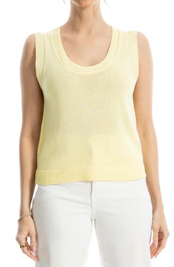 Max Studio Knit Shell Top In Yellow