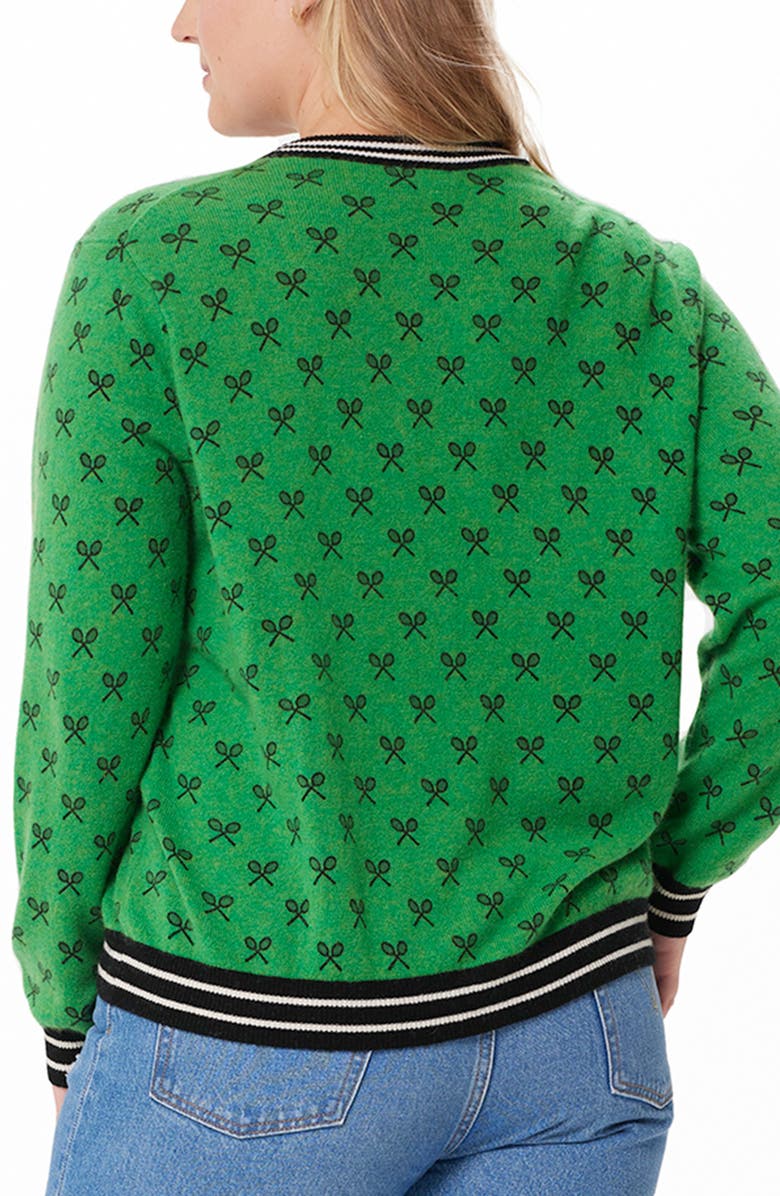 MINNIE ROSE Tennis Club Cashmere Cardigan, Alternate, color, Golf Green