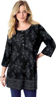 Roaman's Henley Ultra Drape Tunic