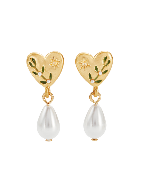 Niva Mistletoe & Pearl Earrings