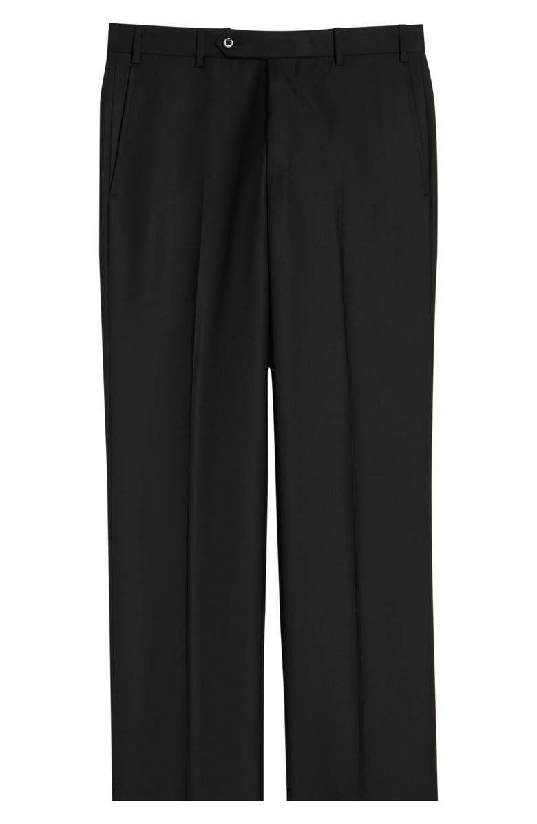 Zanella Todd Relaxed Fit Flat Front Solid Wool Dress Pants, Alternate, color, 