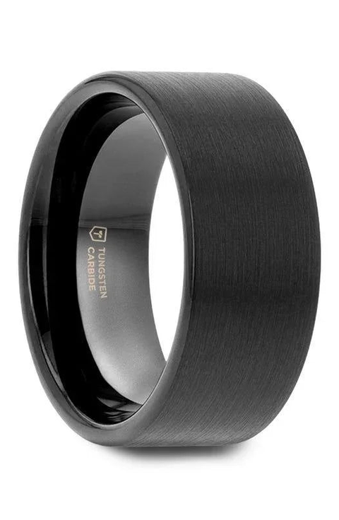 San Antonio Flat Tungsten Carbide Band With Brushed Finish