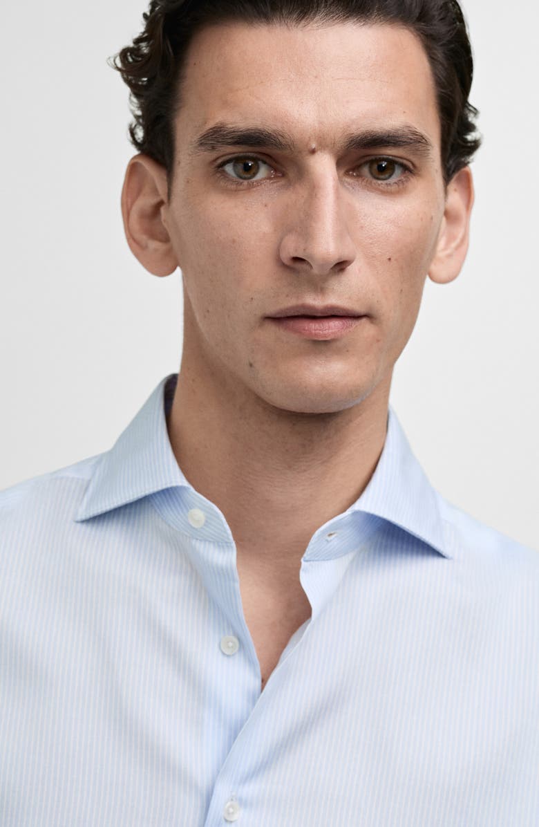 MANGO Slim Fit Stripe Cotton Button-Up Shirt, Alternate, color, 