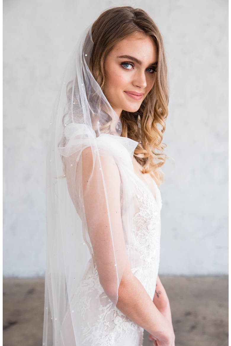 Aude Imitation Pearl Fingertip Veil, Alternate, color, LIGHT IVORY