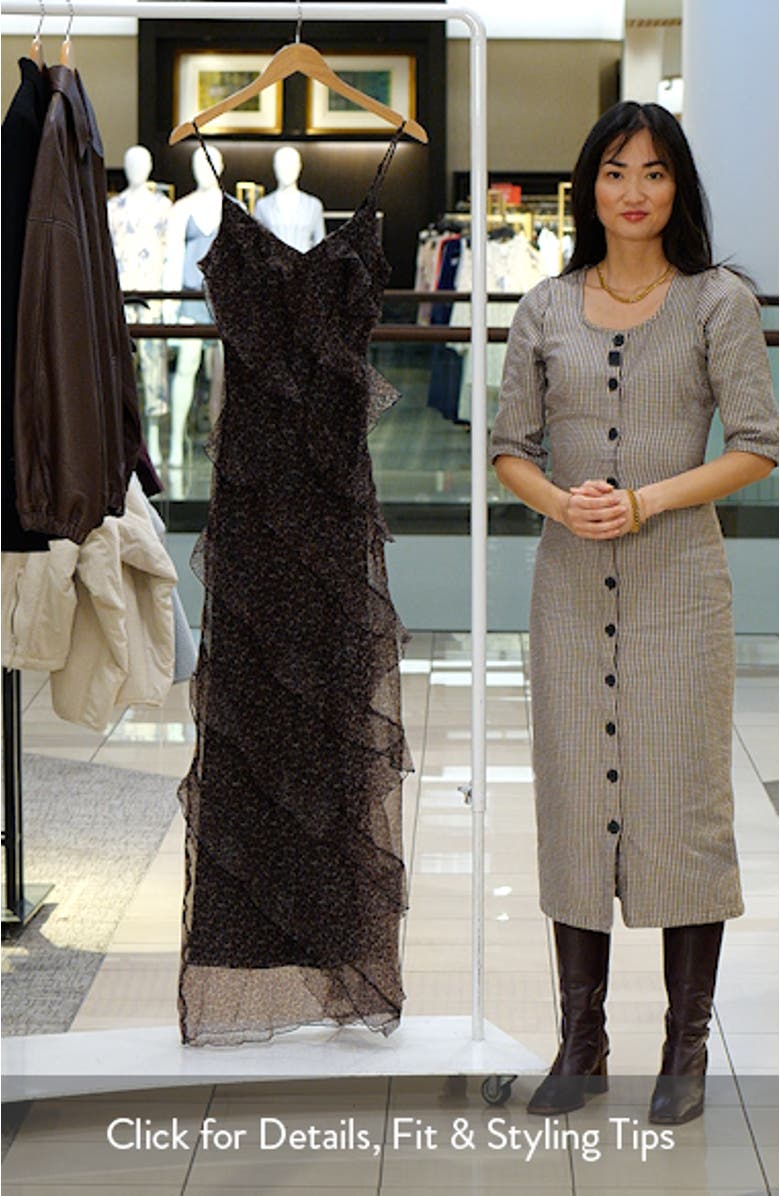 Ciao Leopard Print Ruffle Chiffon Maxi Dress, sales video thumbnail