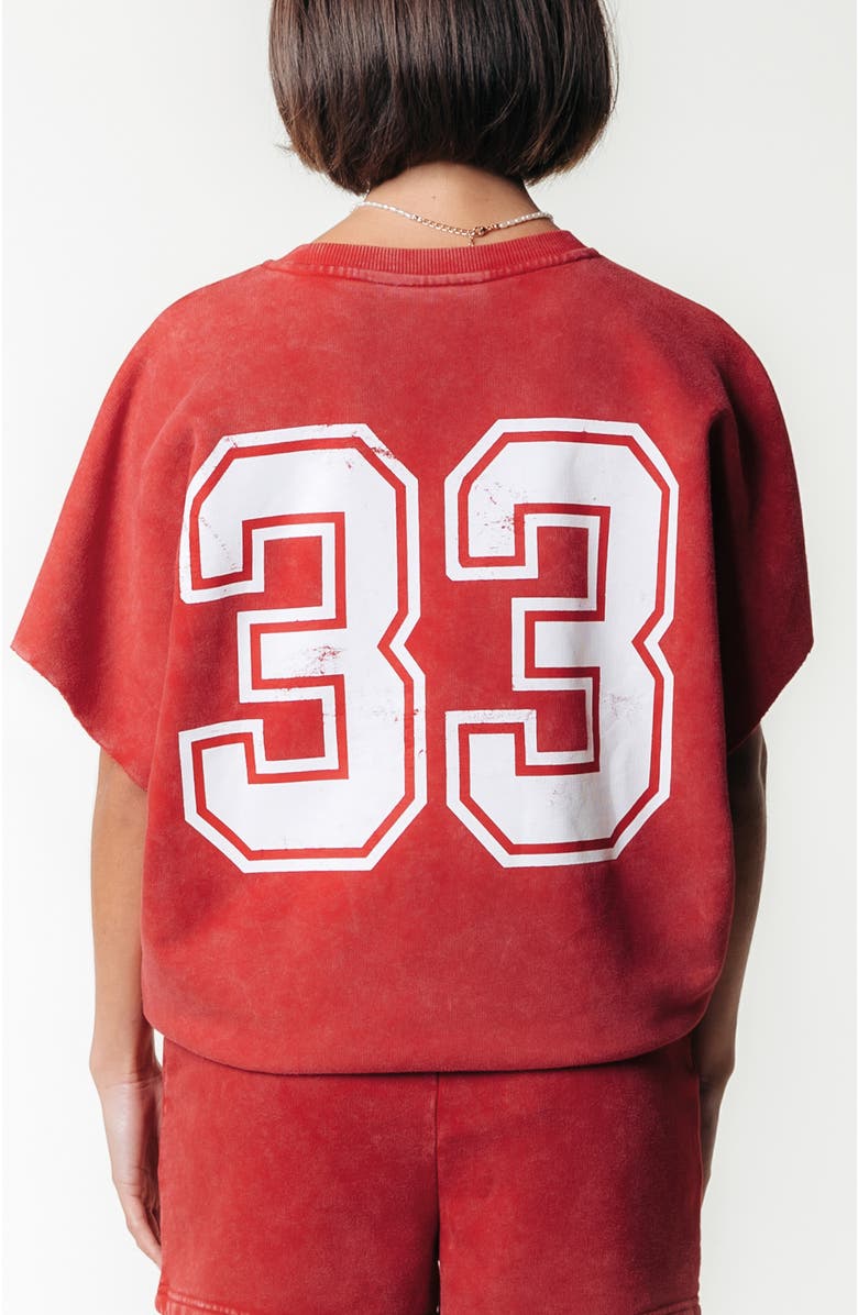 Colourful Rebel Rebels 33 Acid Wash Drppd Shldr Sweat SS, Alternate, color, Red