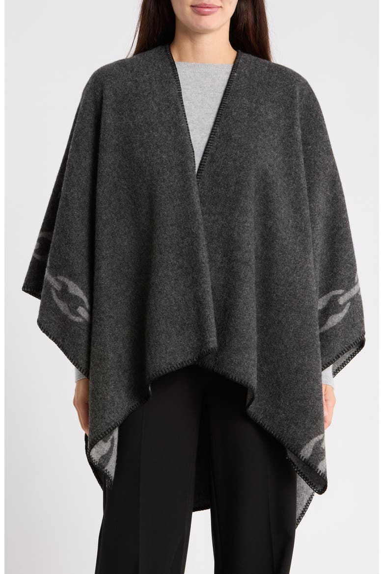 Cosima Reversible Wool Wrap, Main, color, GRAY