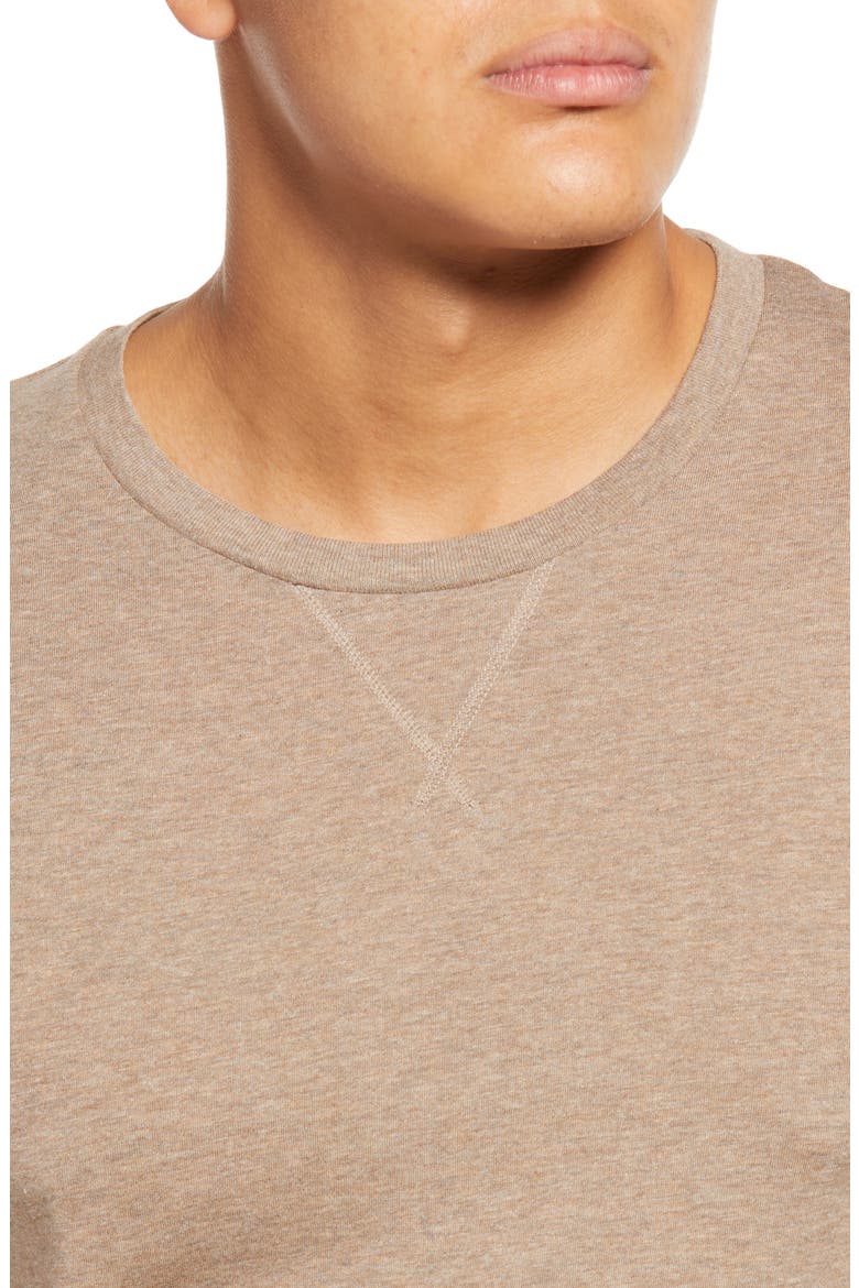 Men's Cotton & Lyocell Pajama T-Shirt, Alternate, color, UMBER HEATHER