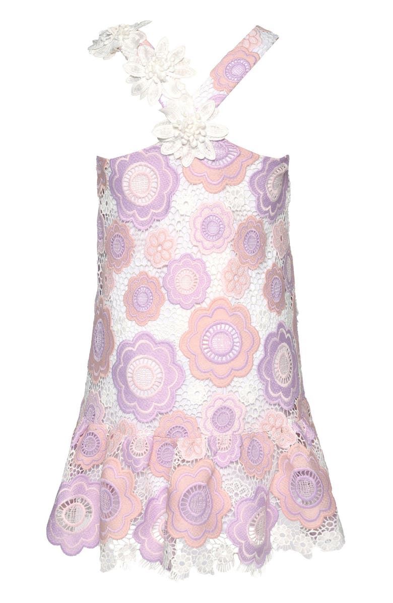 Hannah Banana Kids' Floral Knit Drop Waist Dress, Alternate, color, Purple Multi