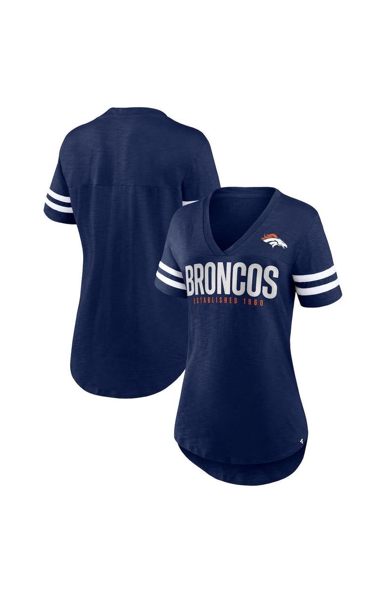 FANATICS Women's Fanatics Branded Navy Denver Broncos Speed Tested V-Neck T-Shirt, Main, color, 