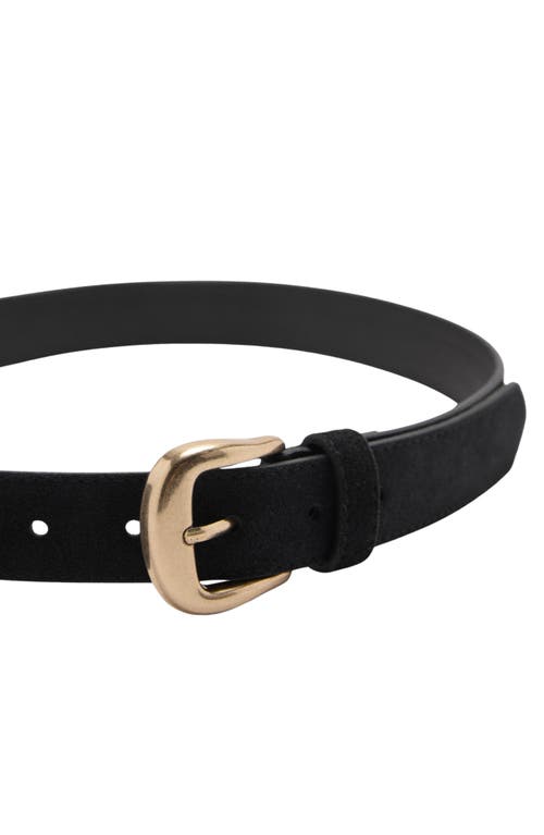 Mango Suede Belt In Black