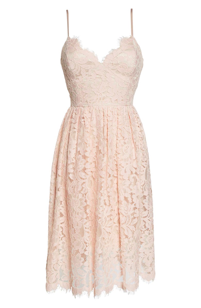 Eliza J Lace Fit & Flare Dress, Alternate, color,