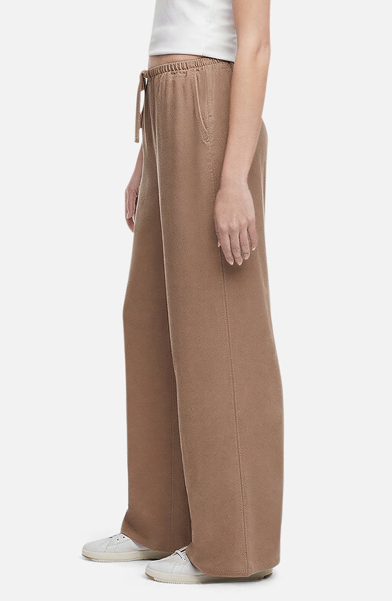 Three Dots Drawstring Linen Blend Wide Leg Pants, Alternate, color, Portabella