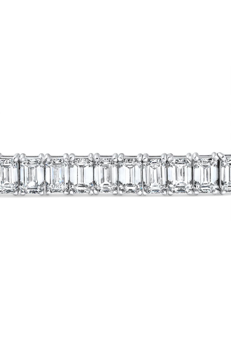 16Ct Emerald Diamond Tennis Flexible Bangle Bracelet 14k Gold Lab Grown, Alternate, color, 14k White Gold