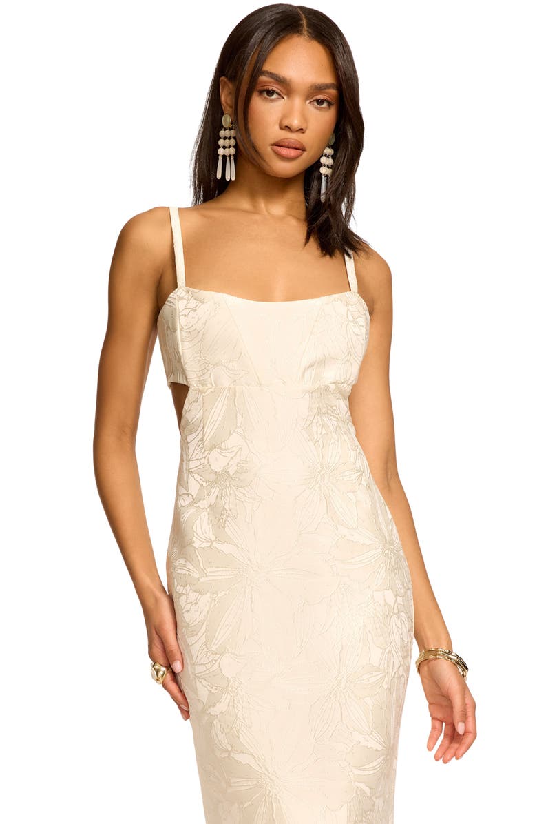 Ramy Brook Eira Floral Jacquard Midi Dress, Alternate, color, Ivory Jacquard