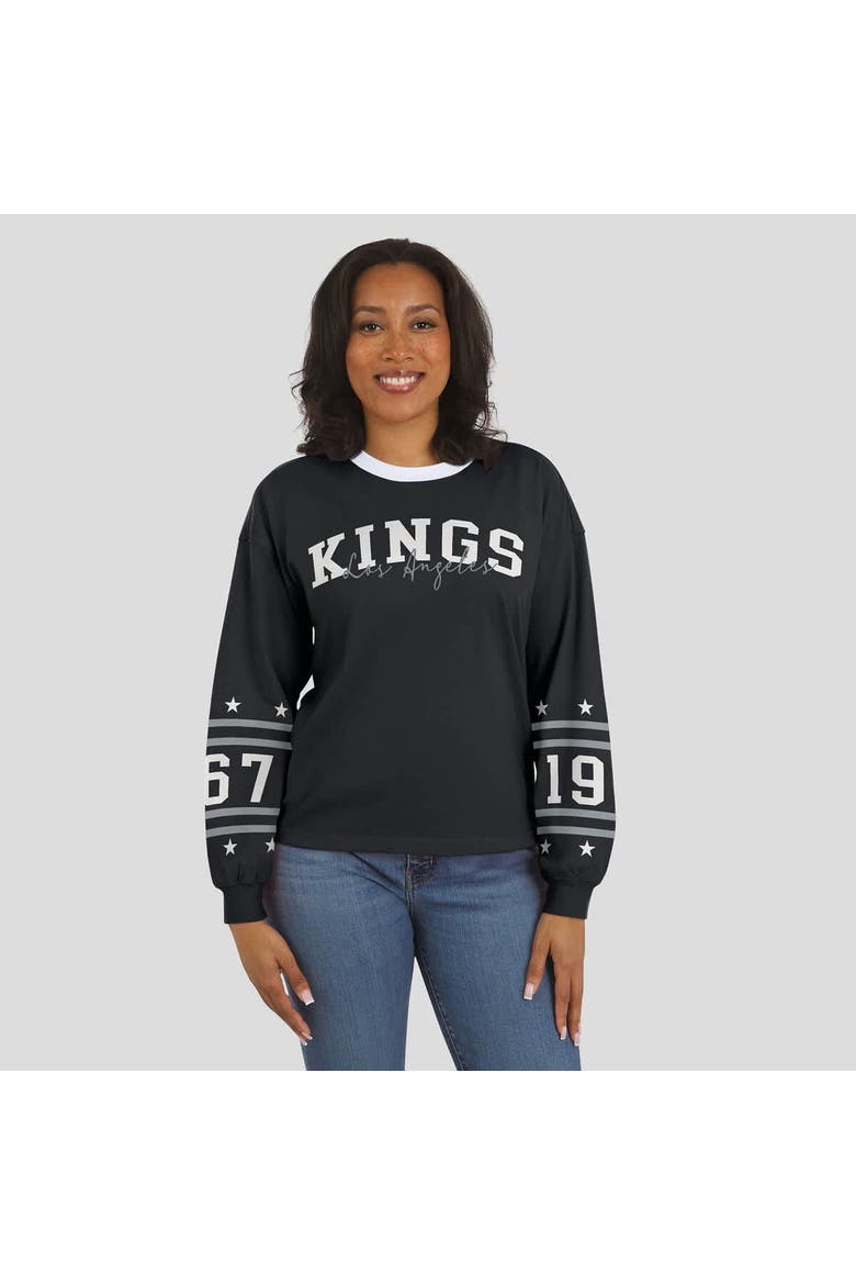 Women's WEAR by Erin Andrews Black Los Angeles Kings Long-Sleeve Sport T-Shirt, Alternate, color, Black
