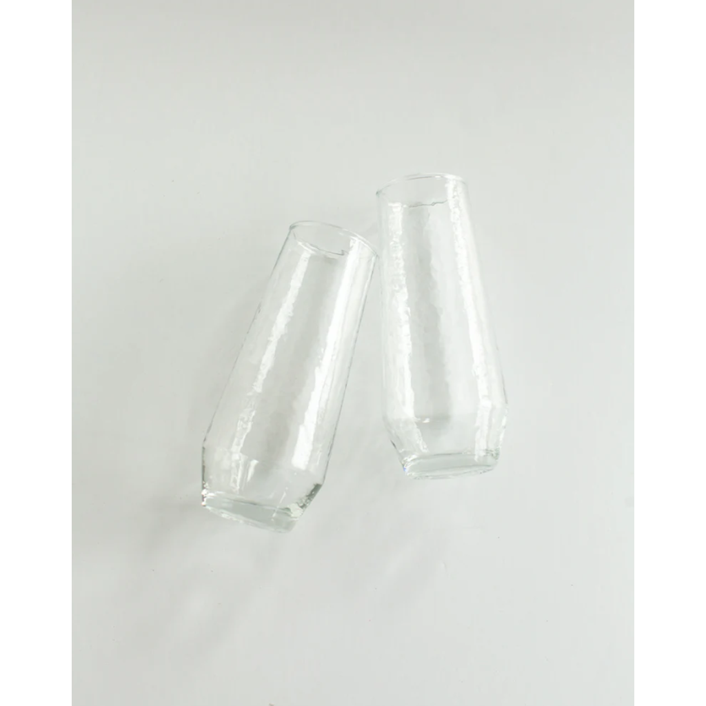 Creative Women Handblown Hammered Champagne Flutes