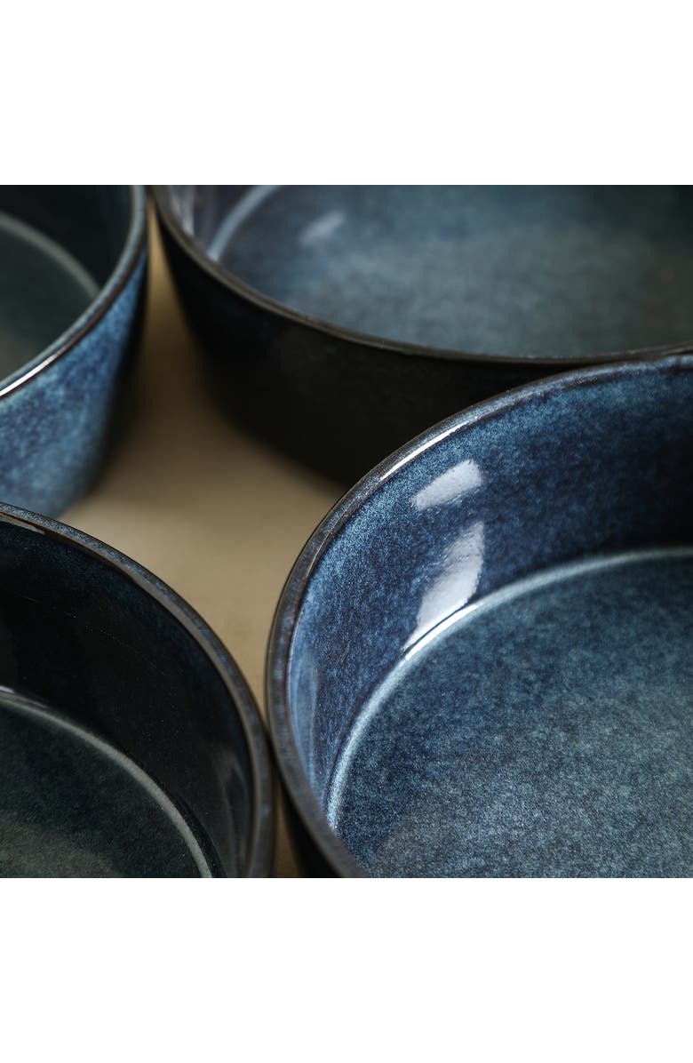 Stone Lain Eden Stoneware 4-Piece Pasta Bowl Set, Alternate, color, Dark Blue