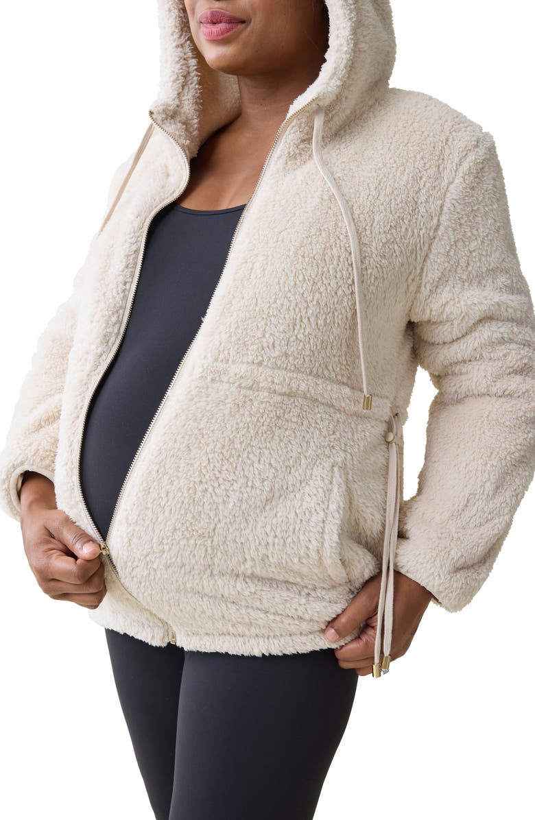 Ingrid & Isabel<sup>®</sup> Teddy Fleece Maternity Hoodie, Alternate, color, 