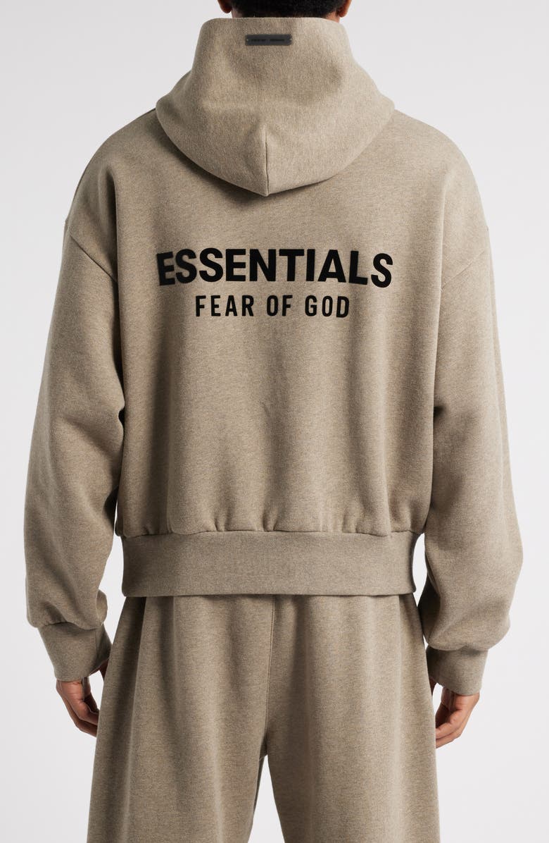 Fear of God Essentials Classic Fit Logo Graphic Hoodie, Main, color, Homestead Heather