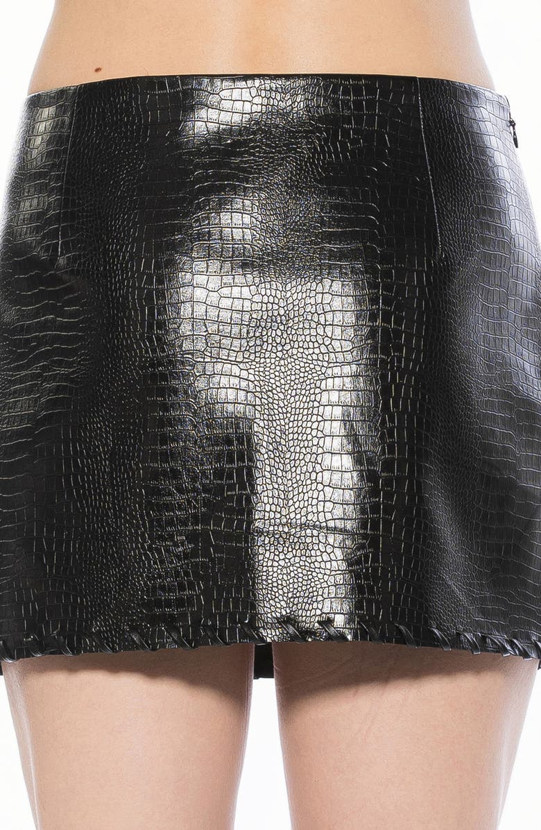 Alexia Admor Zaire Faux Leather Miniskirt, Alternate, color, Black