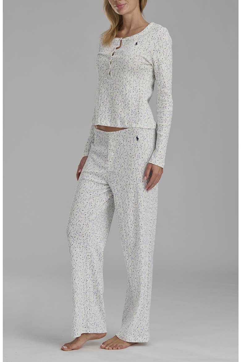 Henley Cotton Pajamas, Main, color, CRESCENT MOON