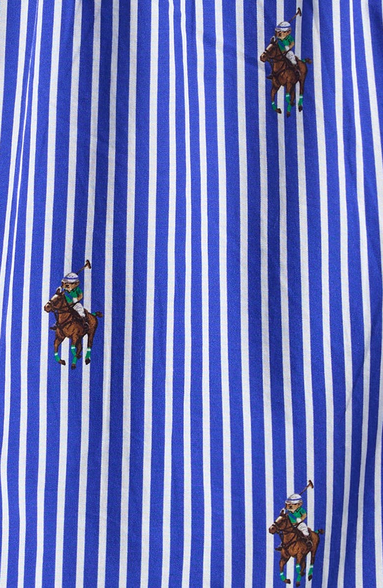 Polo Ralph Lauren Kids' Polo Bear Stripe Cotton Poplin Shirtdress, Alternate, color, Equestrian Bear Stripe