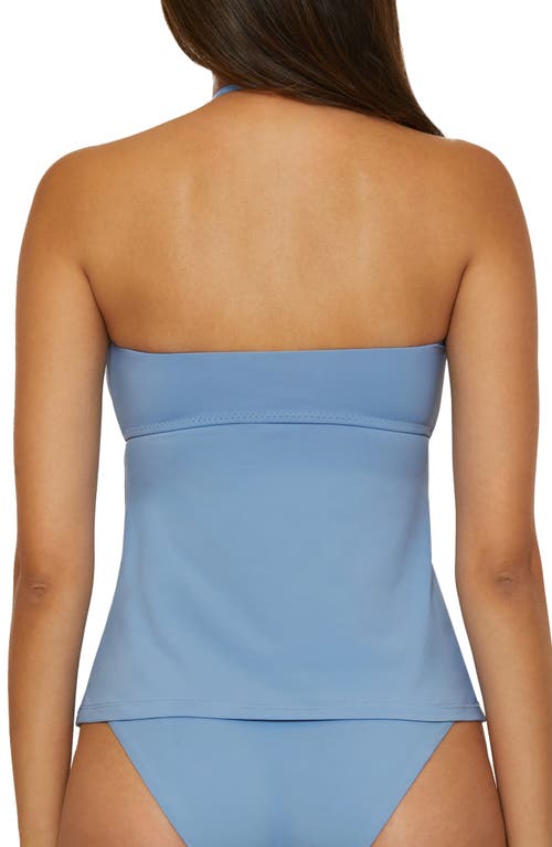 Lucky Brand Malaga Crochet Trim Tankini Top In Blue